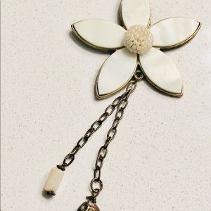Large flower Pendant Long Necklace